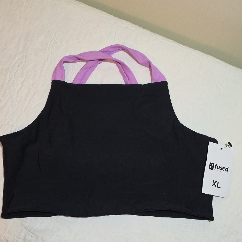 Fused Hawaii Women's Black and Purple Bikini Top